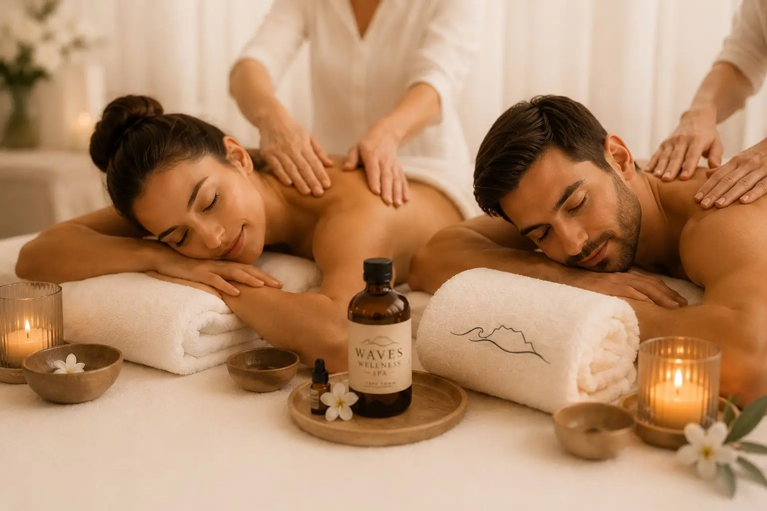 Couples back massage at Waves Wellness Spa, Cape Town